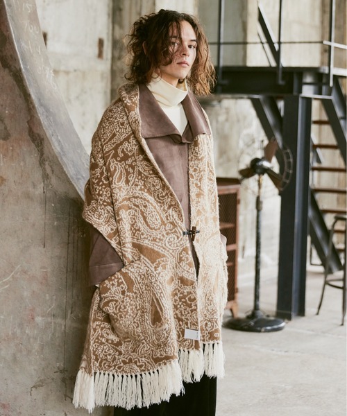 CASPER JOHN（キャスパージョン）の「Paisley cape/ペイズリーケープ（その他トップス・メンズ・ベージュ/ブラック・FREE）」の13枚目の写真