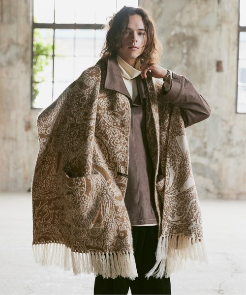 CASPER JOHN（キャスパージョン）の「Paisley cape/ペイズリーケープ（その他トップス・メンズ・ベージュ/ブラック・FREE）」の12枚目の写真