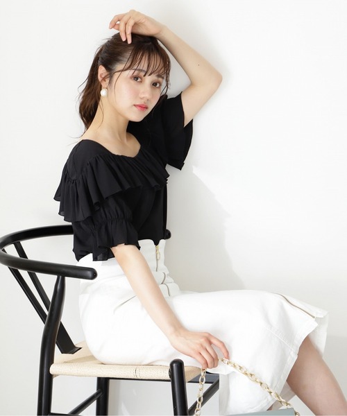 PROPORTION BODY DRESSING（プロポーションボディドレッシング）の「フリルカットプルオーバー / 1212260501（Tシャツ/カットソー・レディース・ブラック/グレー/ホワイト・FREE）」の7枚目の写真