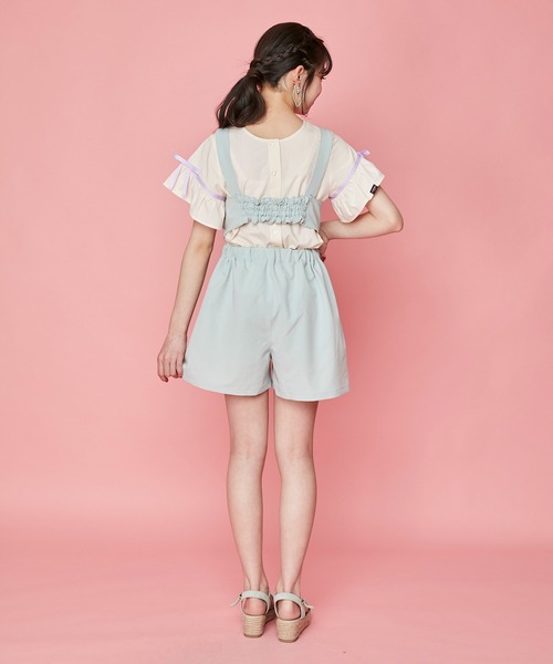 JENNI love（ジェニィラブ）の「2wayリボンサロペショーパン（サロペット/オーバーオール・キッズ・ミント/ブルー/ラベンダー・150cm/140cm/160cm/130cm）」の18枚目の写真