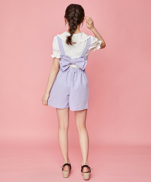 JENNI love（ジェニィラブ）の「2wayリボンサロペショーパン（サロペット/オーバーオール・キッズ・ミント/ブルー/ラベンダー・150cm/140cm/160cm/130cm）」の9枚目の写真