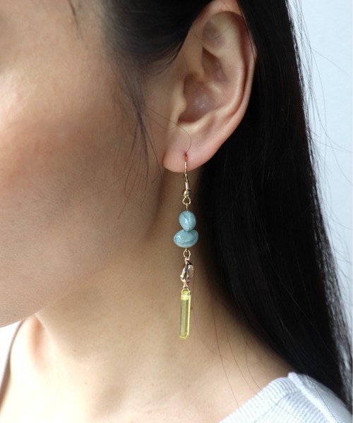 Three Four Time（ｽﾘｰﾌｫｰﾀｲﾑ）の「カラーマルチアシメピアス（ピアス（両耳用）・レディース・イエロー/ブルー/ピンク・FREE）」の10枚目の写真