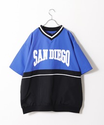 ZIP FIVE | 【loot box】 半袖Vネック切替ナイロンプルオーバー(その他トップス)