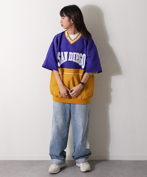 ZIP FIVE（ジップファイブ）の「【loot box】 半袖Vネック切替ナイロンプルオーバー（その他トップス・レディース・ブルーグリーン/イエロー系/パープル系/ブルー系・MEDIUM/LARGE）」の18枚目の写真