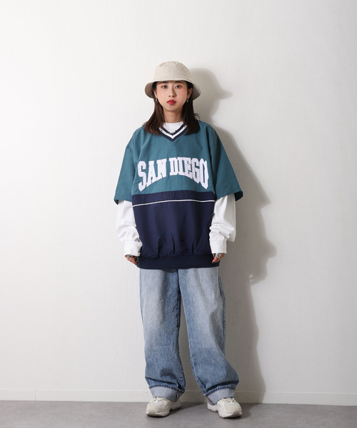 ZIP FIVE（ジップファイブ）の「【loot box】 半袖Vネック切替ナイロンプルオーバー（その他トップス・レディース・ブルーグリーン/イエロー系/パープル系/ブルー系・MEDIUM/LARGE）」の13枚目の写真