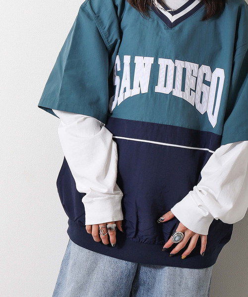 ZIP FIVE（ジップファイブ）の「【loot box】 半袖Vネック切替ナイロンプルオーバー（その他トップス・レディース・ブルーグリーン/イエロー系/パープル系/ブルー系・MEDIUM/LARGE）」の14枚目の写真