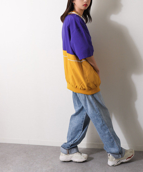 ZIP FIVE（ジップファイブ）の「【loot box】 半袖Vネック切替ナイロンプルオーバー（その他トップス・レディース・ブルーグリーン/イエロー系/パープル系/ブルー系・MEDIUM/LARGE）」の21枚目の写真