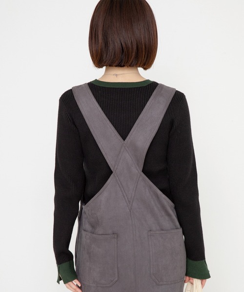 バイカラーリブニット