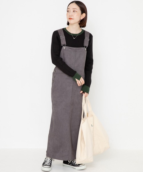 バイカラーリブニット