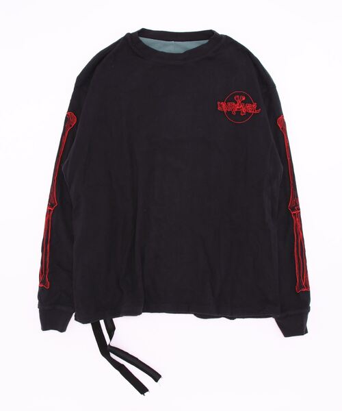 UNRAVEL PROJECT（アンレーベル プロジェクト）の「UNRAVEL PROJECT/アンラヴェルプロジェクト/BONES C VINT J L/S REV SKATE(UMAB007F7126005)（Tシャツ/カットソー・メンズ・ブラック・SMALL）」の3枚目の写真