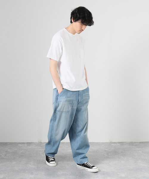 JOURNAL STANDARD J.S HOMESTEAD（ジャーナルスタンダードホームステッド）の「【J.S Homestead】サルヴェージ ネップ デニム ベイカー パンツ2（デニムパンツ・メンズ・ライトブルー・LARGE/MEDIUM）」の2枚目の写真