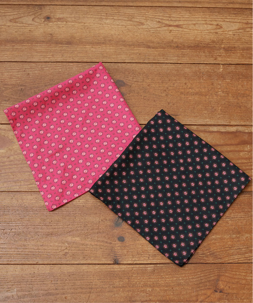 Dot&Stripes CHILD WOMAN(ドットアンドストライプス チャイルドウーマン)の「Cu/Coツイル花柄 ミニスカーフ(バンダナ/スカーフ・レディース・ピンク/ブラック・FREE)」の5枚目の写真