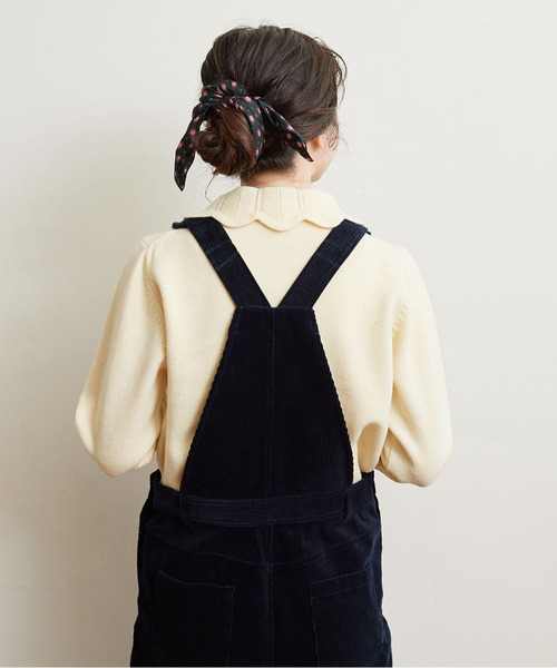 Dot&Stripes CHILD WOMAN(ドットアンドストライプス チャイルドウーマン)の「Cu/Coツイル花柄 ミニスカーフ(バンダナ/スカーフ・レディース・ピンク/ブラック・FREE)」の10枚目の写真