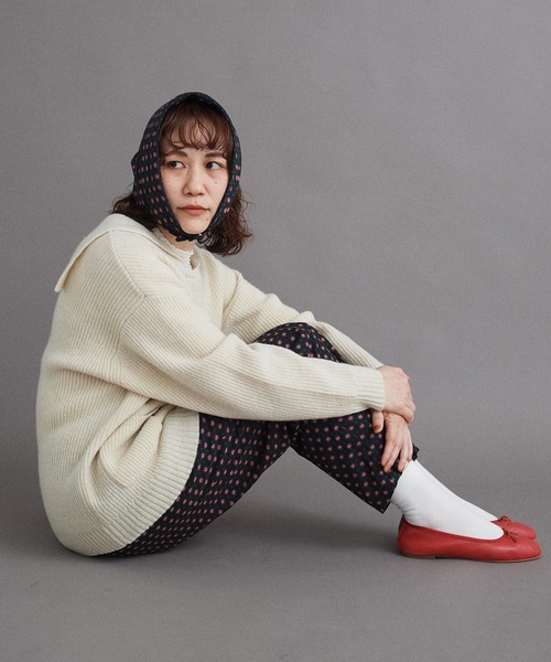 Dot&Stripes CHILD WOMAN(ドットアンドストライプス チャイルドウーマン)の「Cu/Coツイル花柄 ミニスカーフ(バンダナ/スカーフ・レディース・ピンク/ブラック・FREE)」の14枚目の写真