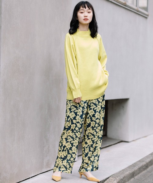 Munich（ミューニック）の「カシミヤコットンリブ＆ジャージモックネックプルオーバー（ニット/セーター・レディース・イエロー/ブラック/ベージュ/ブルー・FREE）」の6枚目の写真