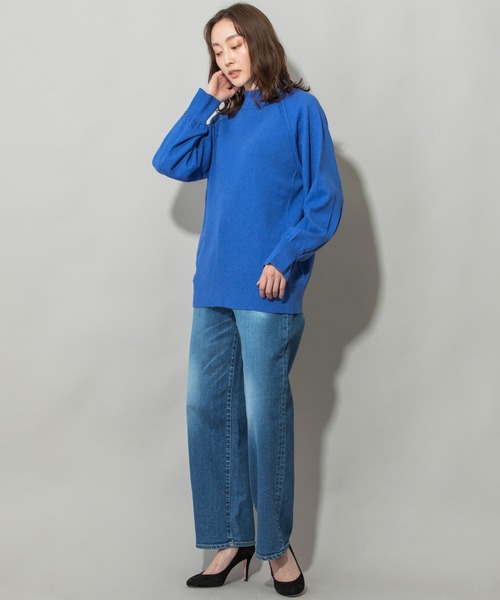 Munich（ミューニック）の「カシミヤコットンリブ＆ジャージモックネックプルオーバー（ニット/セーター・レディース・イエロー/ブラック/ベージュ/ブルー・FREE）」の16枚目の写真