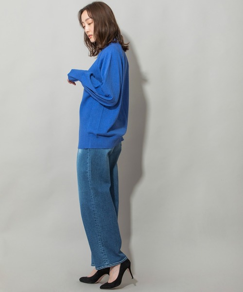 Munich（ミューニック）の「カシミヤコットンリブ＆ジャージモックネックプルオーバー（ニット/セーター・レディース・イエロー/ブラック/ベージュ/ブルー・FREE）」の17枚目の写真