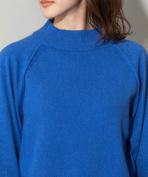 Munich（ミューニック）の「カシミヤコットンリブ＆ジャージモックネックプルオーバー（ニット/セーター・レディース・イエロー/ブラック/ベージュ/ブルー・FREE）」の22枚目の写真