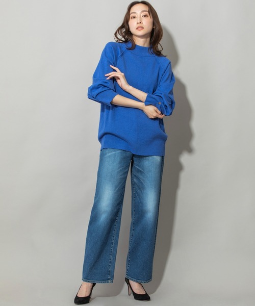 Munich（ミューニック）の「カシミヤコットンリブ＆ジャージモックネックプルオーバー（ニット/セーター・レディース・イエロー/ブラック/ベージュ/ブルー・FREE）」の15枚目の写真