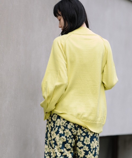 Munich（ミューニック）の「カシミヤコットンリブ＆ジャージモックネックプルオーバー（ニット/セーター・レディース・イエロー/ブラック/ベージュ/ブルー・FREE）」の11枚目の写真