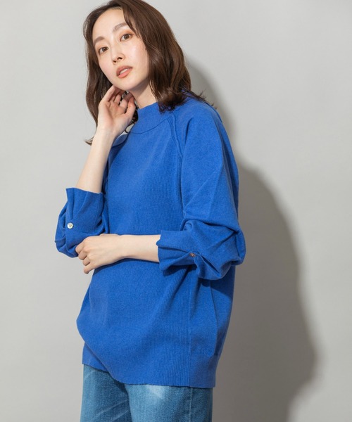 Munich（ミューニック）の「カシミヤコットンリブ＆ジャージモックネックプルオーバー（ニット/セーター・レディース・イエロー/ブラック/ベージュ/ブルー・FREE）」の20枚目の写真