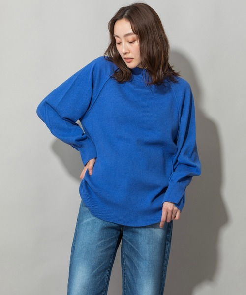 Munich（ミューニック）の「カシミヤコットンリブ＆ジャージモックネックプルオーバー（ニット/セーター・レディース・イエロー/ブラック/ベージュ/ブルー・FREE）」の19枚目の写真