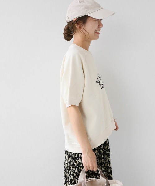 JOURNAL STANDARD relume ラグランハーフスリーブスウェット JOURNAL STANDARD relume｜刺繍ロゴハーフスリーブスウェット