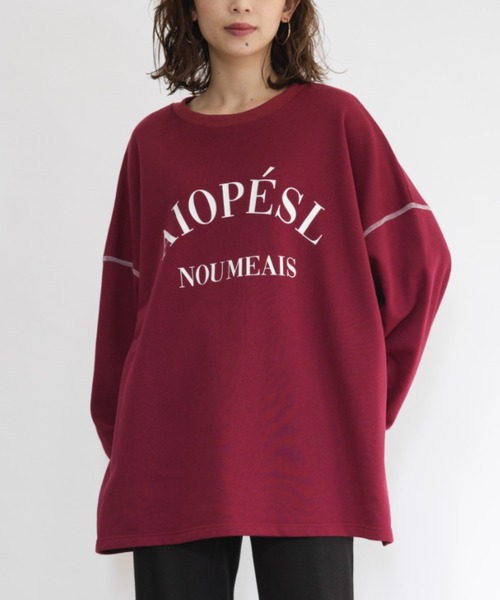 RANAN（ラナン）の「ビッグカレッジロゴスウェット（スウェット・レディース・オートミール/ネイビー/グリーン/ボルドー・M-L/LL）」の4枚目の写真