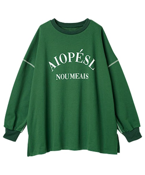 RANAN（ラナン）の「ビッグカレッジロゴスウェット（スウェット・レディース・オートミール/ネイビー/グリーン/ボルドー・M-L/LL）」の6枚目の写真