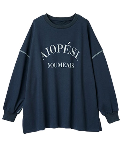 RANAN（ラナン）の「ビッグカレッジロゴスウェット（スウェット・レディース・オートミール/ネイビー/グリーン/ボルドー・M-L/LL）」の7枚目の写真