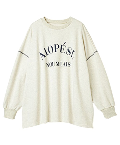 RANAN（ラナン）の「ビッグカレッジロゴスウェット（スウェット・レディース・オートミール/ネイビー/グリーン/ボルドー・M-L/LL）」の5枚目の写真