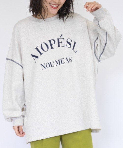 RANAN（ラナン）の「ビッグカレッジロゴスウェット（スウェット・レディース・オートミール/ネイビー/グリーン/ボルドー・M-L/LL）」の10枚目の写真