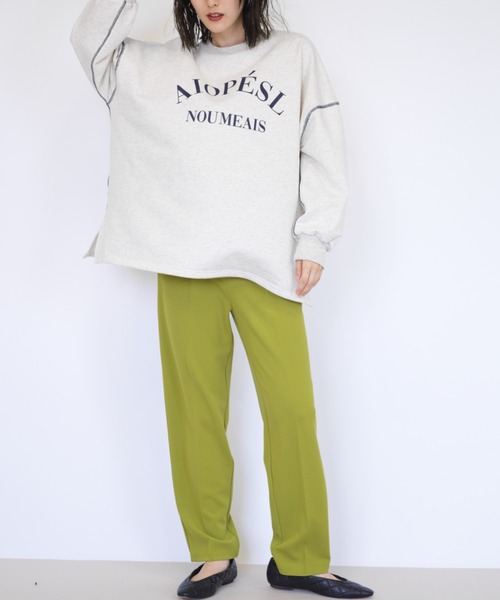 RANAN（ラナン）の「ビッグカレッジロゴスウェット（スウェット・レディース・オートミール/ネイビー/グリーン/ボルドー・M-L/LL）」の13枚目の写真