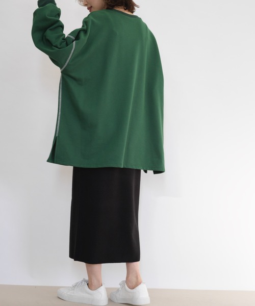 RANAN（ラナン）の「ビッグカレッジロゴスウェット（スウェット・レディース・オートミール/ネイビー/グリーン/ボルドー・M-L/LL）」の17枚目の写真