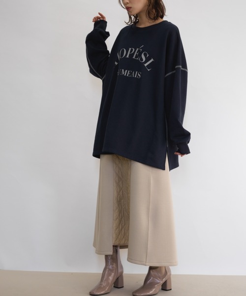 RANAN（ラナン）の「ビッグカレッジロゴスウェット（スウェット・レディース・オートミール/ネイビー/グリーン/ボルドー・M-L/LL）」の19枚目の写真