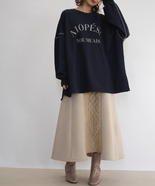 RANAN（ラナン）の「ビッグカレッジロゴスウェット（スウェット・レディース・オートミール/ネイビー/グリーン/ボルドー・M-L/LL）」の20枚目の写真