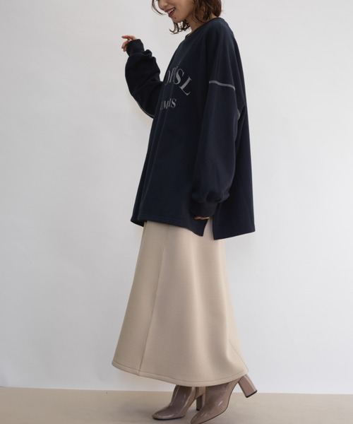 RANAN（ラナン）の「ビッグカレッジロゴスウェット（スウェット・レディース・オートミール/ネイビー/グリーン/ボルドー・M-L/LL）」の21枚目の写真