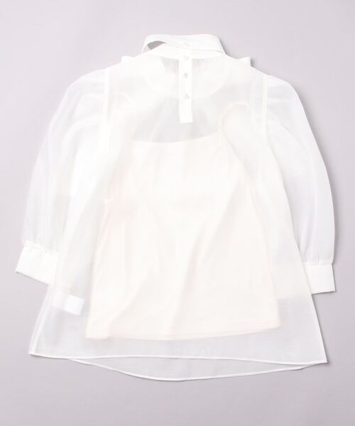 AND COUTURE(アンドクチュール)の「キャミ付きシアーハイネック6分袖ブラウス(シャツ/ブラウス・レディース・オフホワイト・MEDIUM)」の8枚目の写真