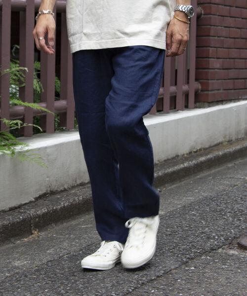 GLOSTER（グロスター）の「【GLOSTER/グロスター】リネンイージーパンツ（その他パンツ・メンズ・チャコールグレー/ダークグリーン/ベージュ/ネイビー・M/L/XL）」の4枚目の写真