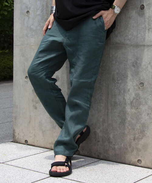 GLOSTER（グロスター）の「【GLOSTER/グロスター】リネンイージーパンツ（その他パンツ・メンズ・チャコールグレー/ダークグリーン/ベージュ/ネイビー・M/L/XL）」の3枚目の写真