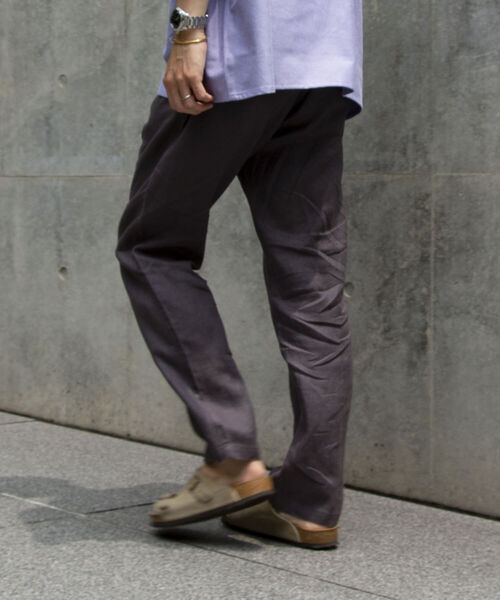 GLOSTER（グロスター）の「【GLOSTER/グロスター】リネンイージーパンツ（その他パンツ・メンズ・チャコールグレー/ダークグリーン/ベージュ/ネイビー・M/L/XL）」の9枚目の写真