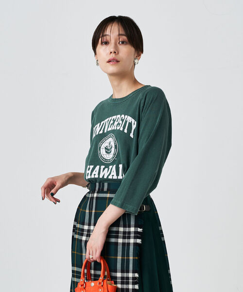 NOLLEY’S（ノーリーズ）の「◇【WEB限定】カレッジフットボールTシャツ（Tシャツ/カットソー・レディース・ホワイト系その他4/グリーン系その他3・FREE）」の2枚目の写真