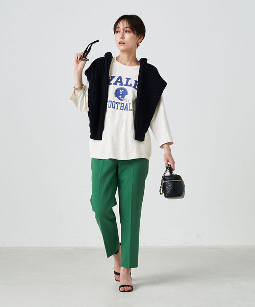 NOLLEY’S（ノーリーズ）の「◇【WEB限定】カレッジフットボールTシャツ（Tシャツ/カットソー・レディース・ホワイト系その他4/グリーン系その他3・FREE）」の6枚目の写真