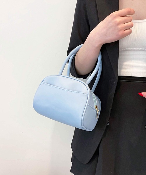 shopnikoniko(ショップニコニコ)の「韓国風 ミニボストンバッグ(ボストンバッグ・レディース・ホワイト/ブラック/ベージュ/イエロー/ブルー・フリー)」の4枚目の写真