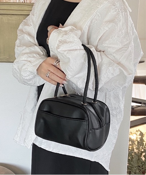 shopnikoniko(ショップニコニコ)の「韓国風 ミニボストンバッグ(ボストンバッグ・レディース・ホワイト/ブラック/ベージュ/イエロー/ブルー・フリー)」の3枚目の写真