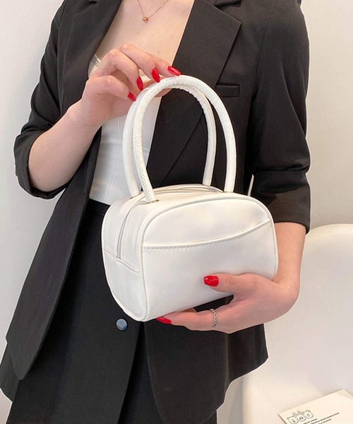 shopnikoniko(ショップニコニコ)の「韓国風 ミニボストンバッグ(ボストンバッグ・レディース・ホワイト/ブラック/ベージュ/イエロー/ブルー・フリー)」の9枚目の写真