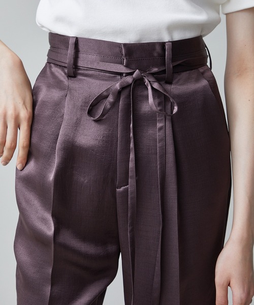 city（シティ）の「【CITY】ソフトリンクルサテンセミフレアーパンツ（その他パンツ・レディース・ネイビー/ブラウン・1/2）」の13枚目の写真