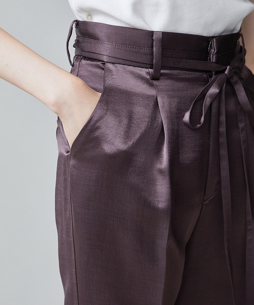 city（シティ）の「【CITY】ソフトリンクルサテンセミフレアーパンツ（その他パンツ・レディース・ネイビー/ブラウン・1/2）」の18枚目の写真