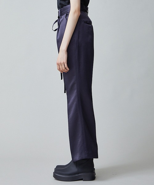 city（シティ）の「【CITY】ソフトリンクルサテンセミフレアーパンツ（その他パンツ・レディース・ネイビー/ブラウン・1/2）」の14枚目の写真