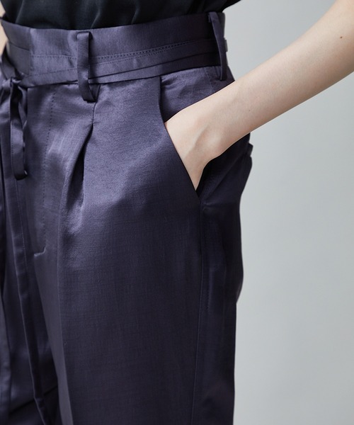 city（シティ）の「【CITY】ソフトリンクルサテンセミフレアーパンツ（その他パンツ・レディース・ネイビー/ブラウン・1/2）」の17枚目の写真